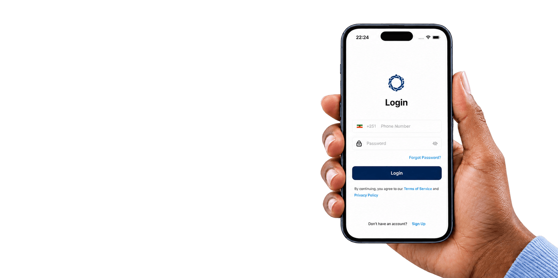 Hand holding the Family Equb app