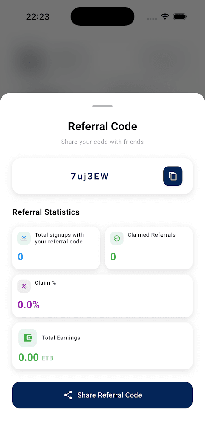 Family Equb app savings screen